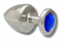 Vista previa: Buttplug 40 mm aus Edelstahl mit Kristall für geübte Nutzer