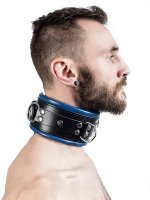 Vista previa: Sklaven Halsfessel mit blauer Polsterung
