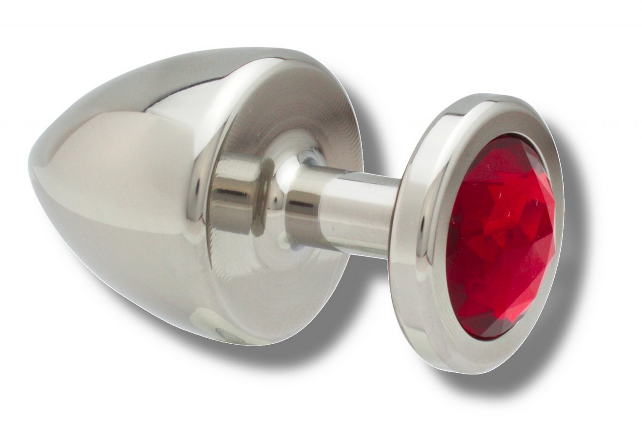 Exclusivo acero inoxidable de 40 mm plug anal con cristal