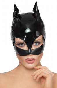 Kopfmaske aus Lack Cat-Look